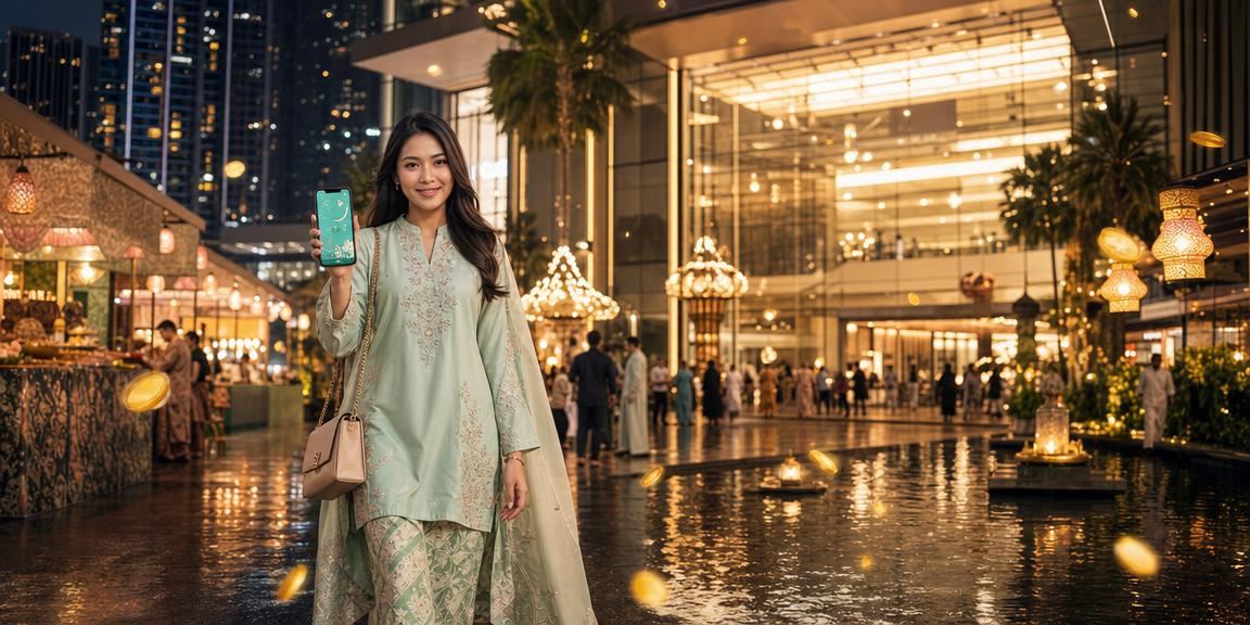 Suasana permainan baccarat sambutan Hari Raya di Kuala Lumpur dengan nuansa perayaan Malaysia